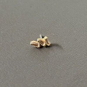 Buddha Jewelry Staxx Threadless End with White Topaz, 14k Yellow Gold